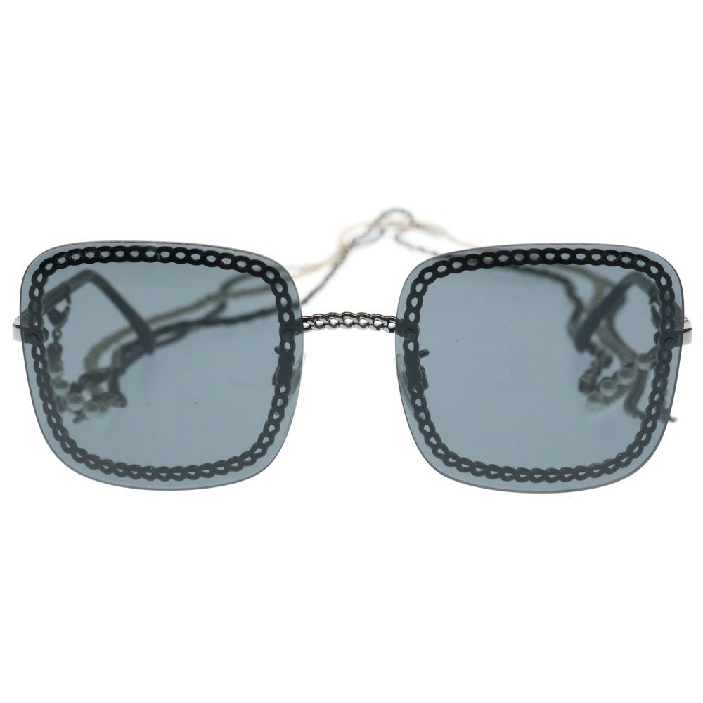 CHANEL(シャネル) 4244 c.108/S4 3連チェーンデザイン スクエアサングラス メガネ アイウェア 眼鏡 ブラック レディース