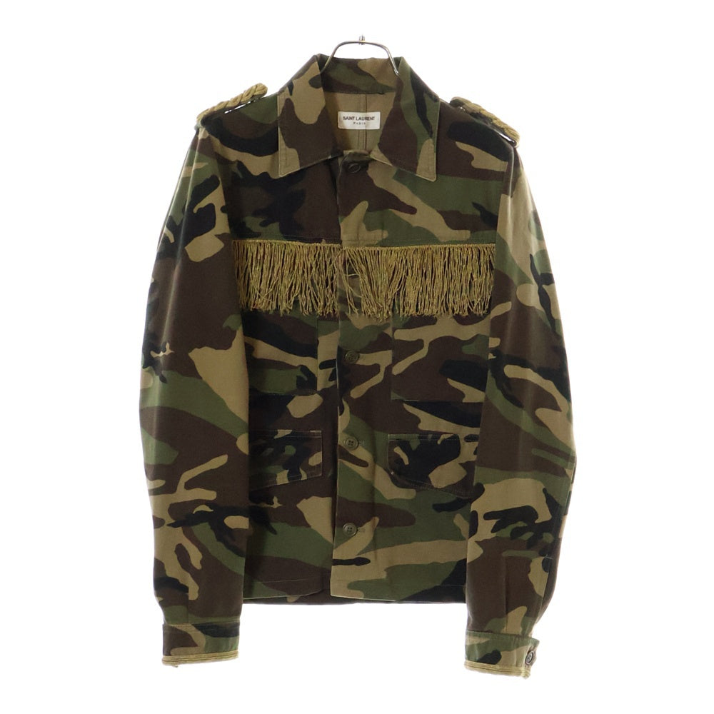 SAINT LAURENT PARIS(サンローランパリ) 15SS カモフラージュ柄ミリタリージャケット カーキ 377634 Y744H