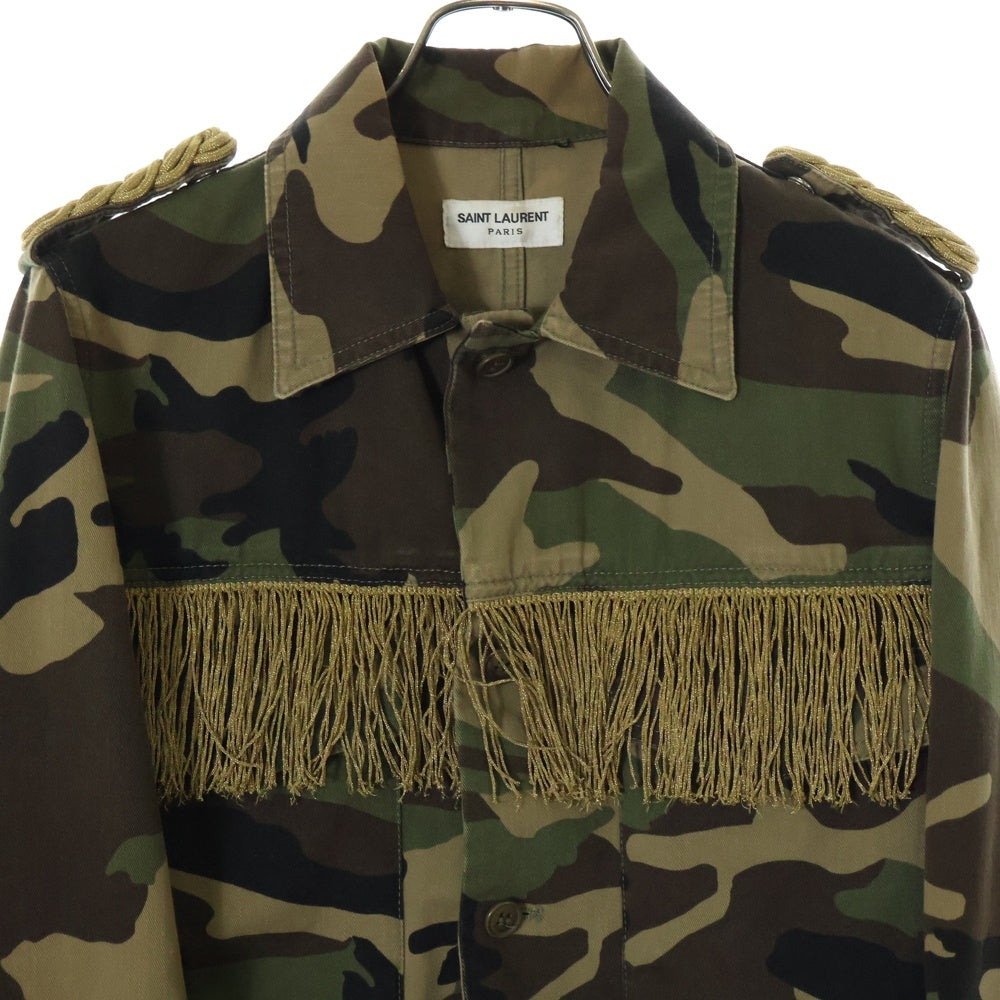 SAINT LAURENT PARIS(サンローランパリ) 15SS カモフラージュ柄ミリタリージャケット カーキ 377634 Y744H