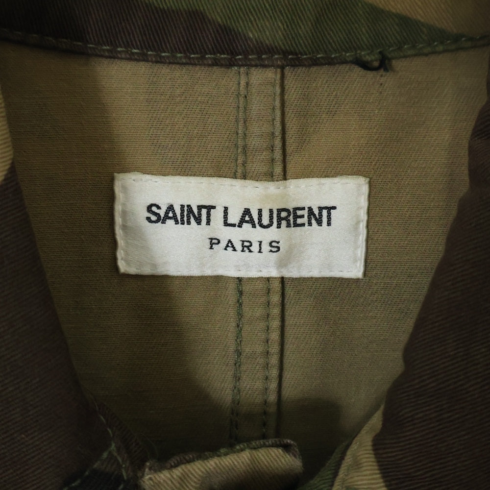 SAINT LAURENT PARIS(サンローランパリ) 15SS カモフラージュ柄ミリタリージャケット カーキ 377634 Y744H