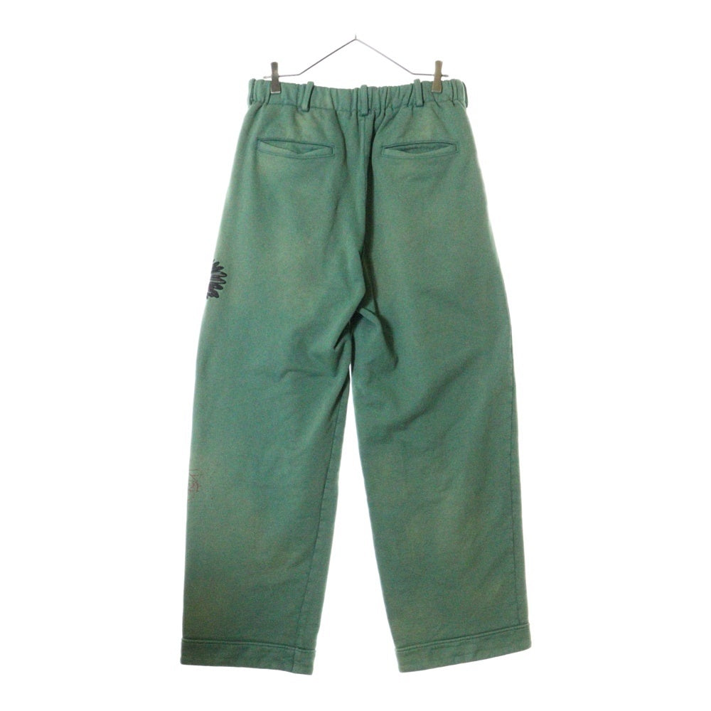KHOKI(コッキ) 25SS Multi embodied-design sweatpants マルチエンブロイダリーデザイン スウェットパンツ グリーン 25ss-p-02-v