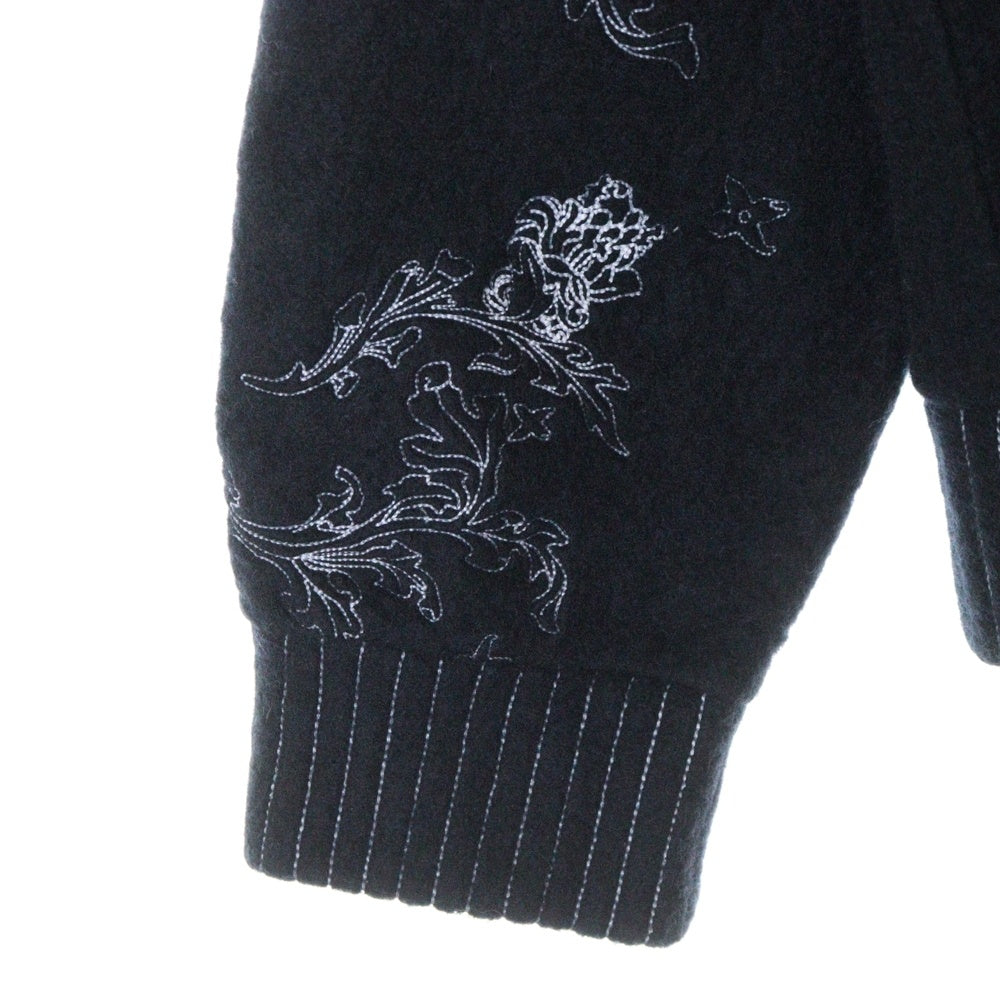 LOUIS VUITTON(ルイヴィトン) 20AW フラワー刺繍ジップアップパーカー フーディー ネイビー RM202 XJB HJY83W