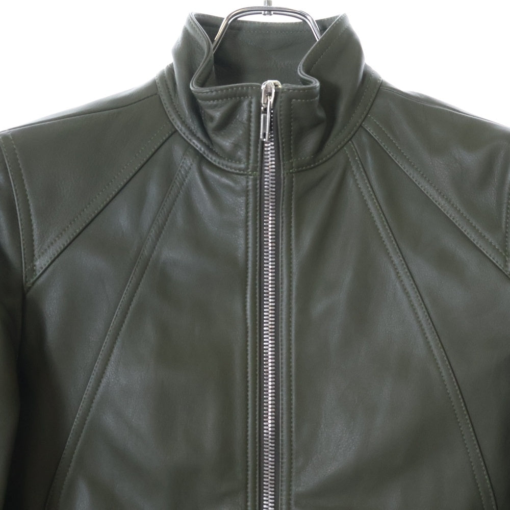 Rick Owens(リックオウエンス) 22AW INTARSIA RU02B2761 インターシャジップアップレザージャケット グリーン
