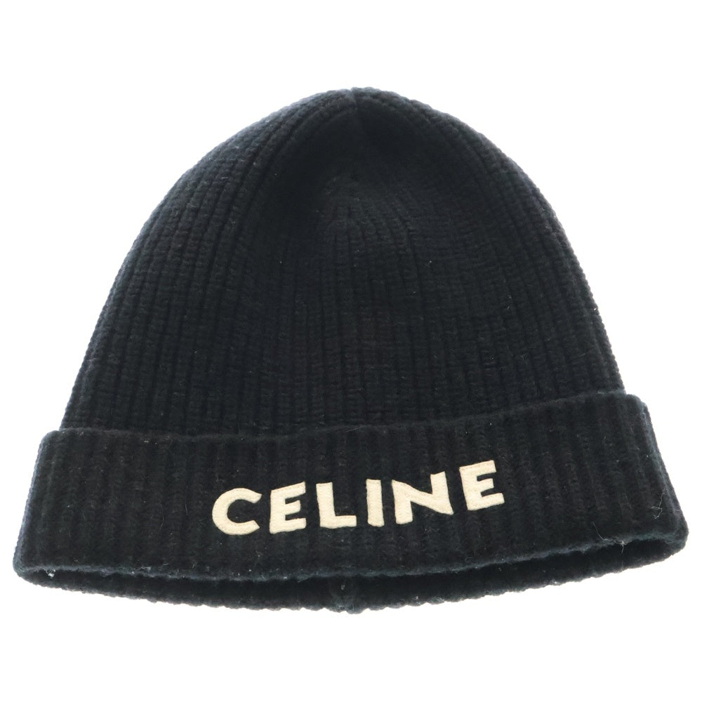 CELINE(セリーヌ) エンブロイダリーロゴニット帽子 ニットキャップ 2A25R535Q ブラック