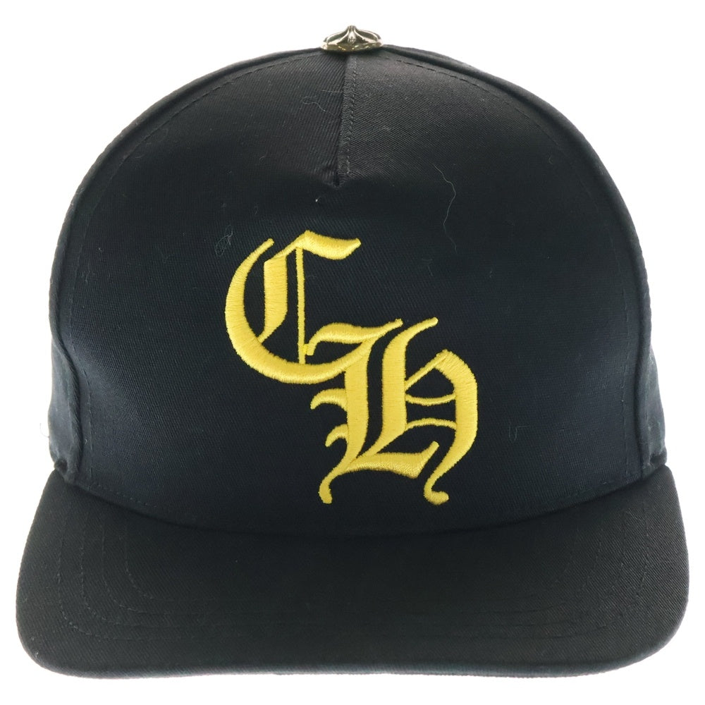 CHROME HEARTS(クロムハーツ) HAT 5 PNL CAP BSBL BLACK/YELLOW CHロゴ ベースボールキャップ 帽子 ブラック/イエロー