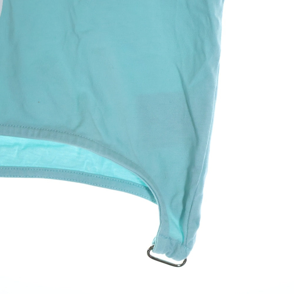 COURREGES(クレージュ) Shell Logo Dry Cotton Tee 123JTO142JS0058B060 ロゴプリント クロップド 半袖Tシャツ カットソー レディース ブルー