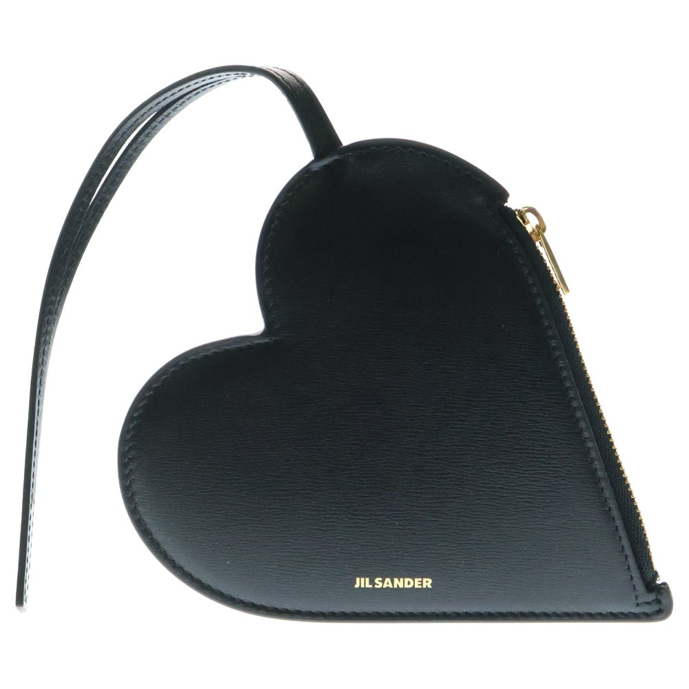 JIL SANDER(ジルサンダー) ハート型 コインケース ポーチ バッグチャーム ブラック J08VL0005