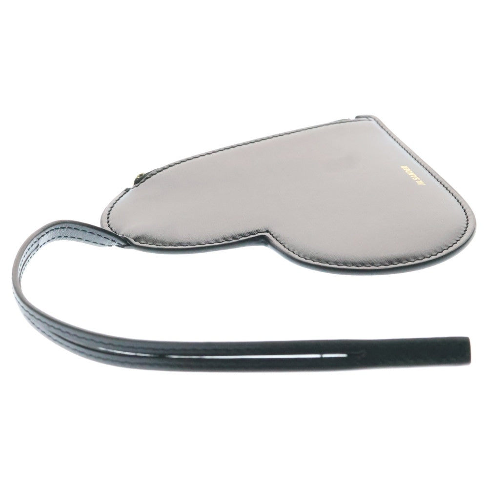 JIL SANDER(ジルサンダー) ハート型 コインケース ポーチ バッグチャーム ブラック J08VL0005
