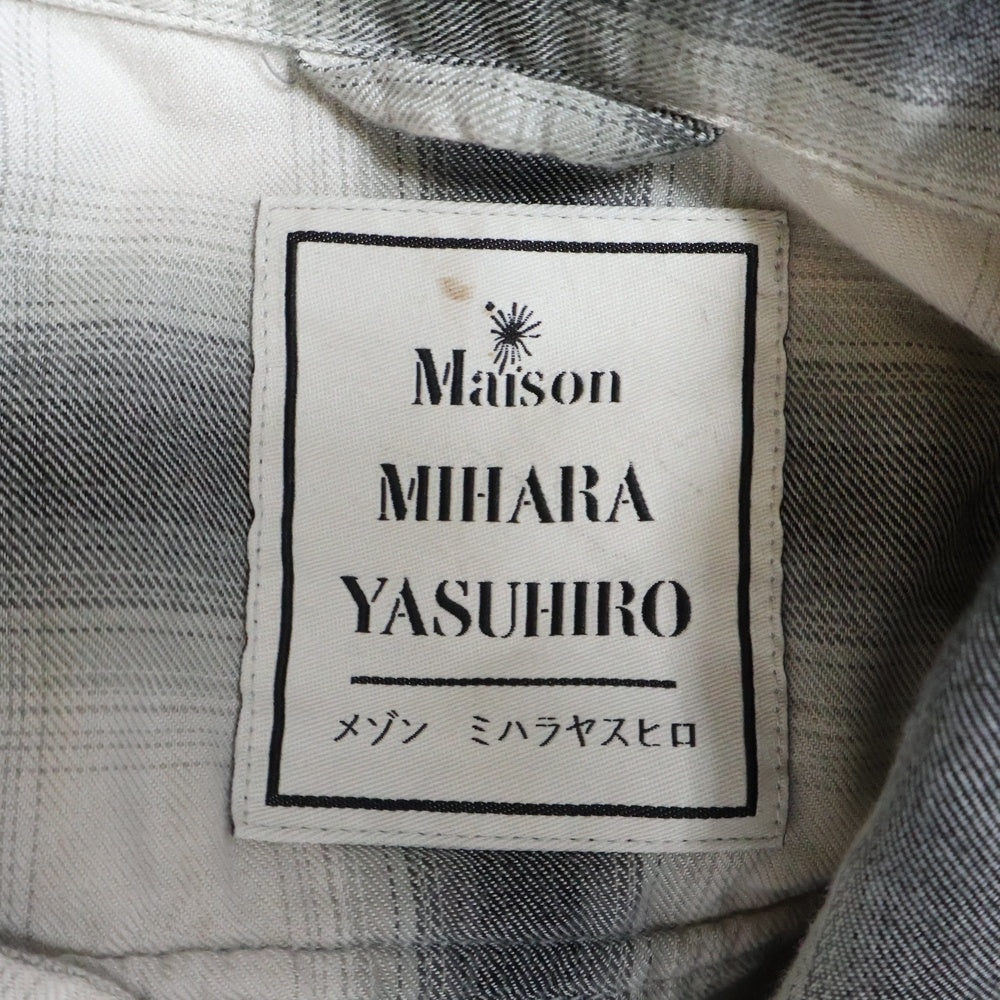 MIHARA YASUHIRO(ミハラヤスヒロ) 24SS Double Layered Half-sleeve Shirt ダブルレイヤード 半袖シャツ グレー A12SH071