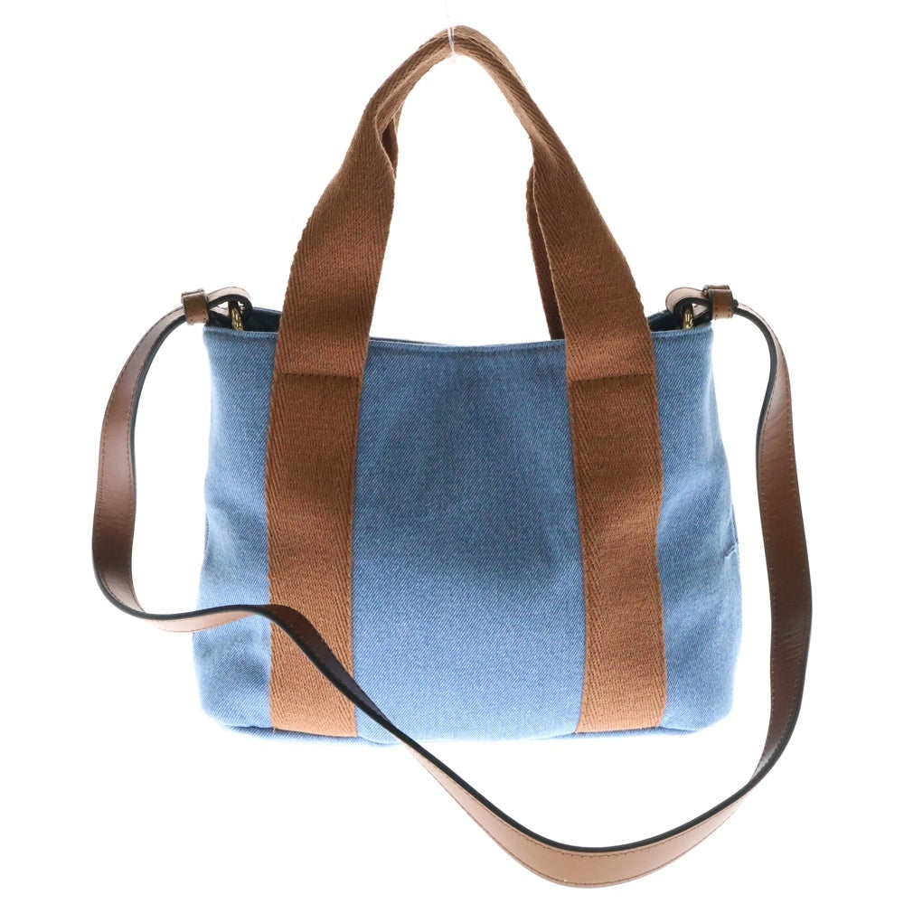 Chloe(クロエ) LOGO TOTE BAG C20355 バイカラー ロゴ トートバッグ ショルダーバッグ レディース ブルー