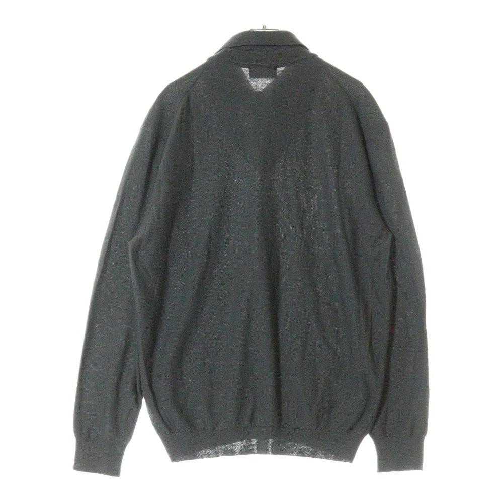LEMAIRE(ルメール) 22AW TROMPE LIL POLO SHIRT レイヤードデザイン 長袖ニットポロシャツ セーター グレー KN338 LK087