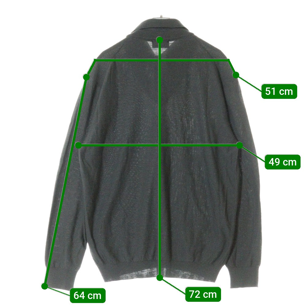 LEMAIRE(ルメール) 22AW TROMPE LIL POLO SHIRT レイヤードデザイン 長袖ニットポロシャツ セーター グレー KN338 LK087
