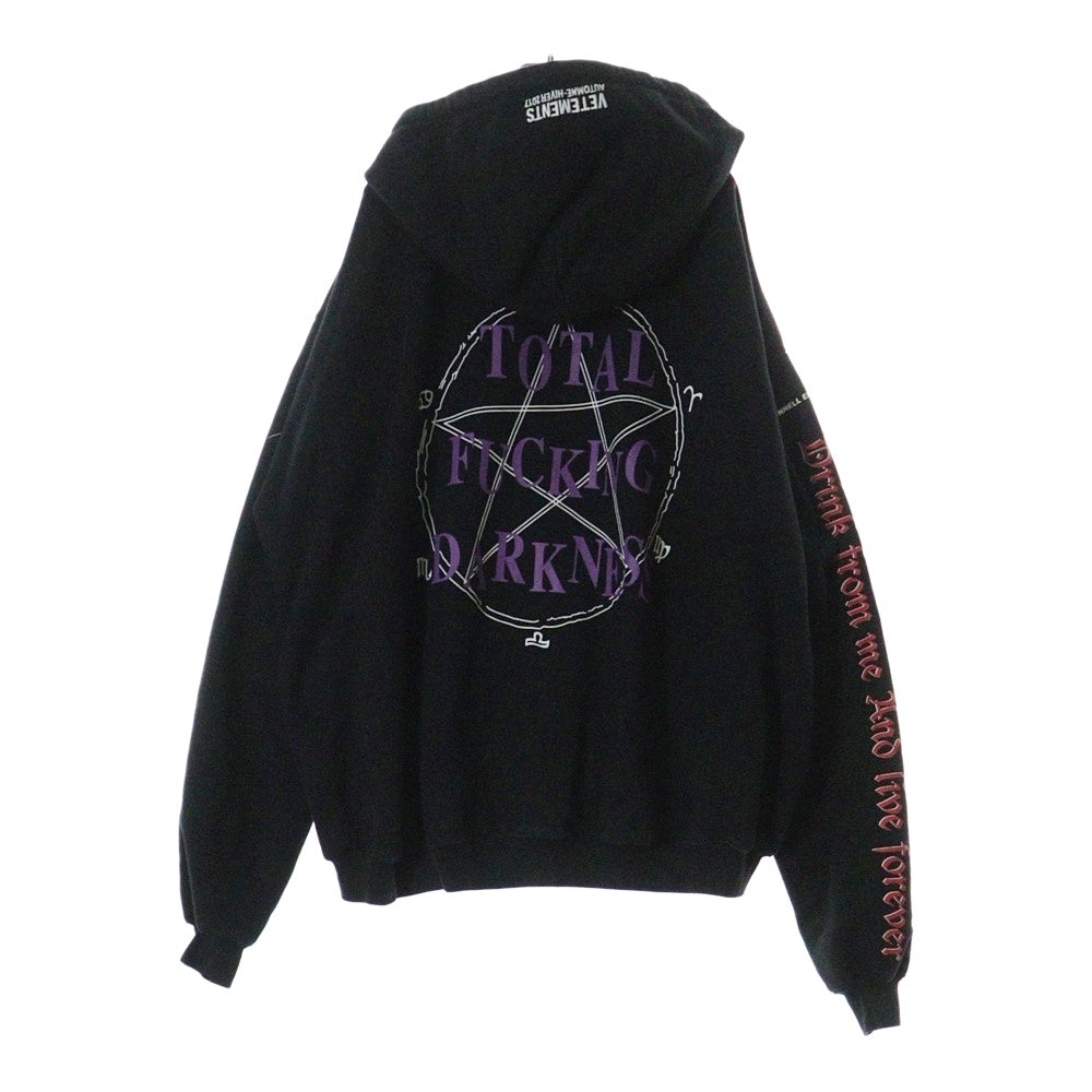 VETEMENTS(ヴェトモン) 16AW Total Fucking Darkness TFD トータルファッキンダークネス プルオーバースウェットパーカー ブラック MH17TP17