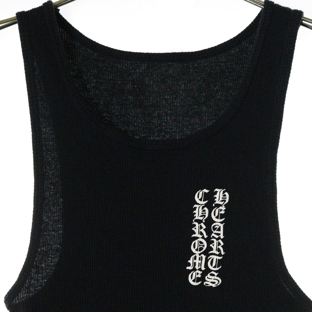 CHROME HEARTS(クロムハーツ) ロゴプリント リブタンクトップ ブラック