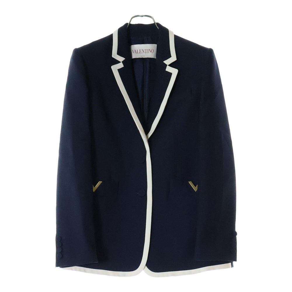 VALENTINO(ヴァレンティノ) 23AW Vcrepe couture blaze Vロゴ クレープクチュール テーラードジャケット ネイビー
