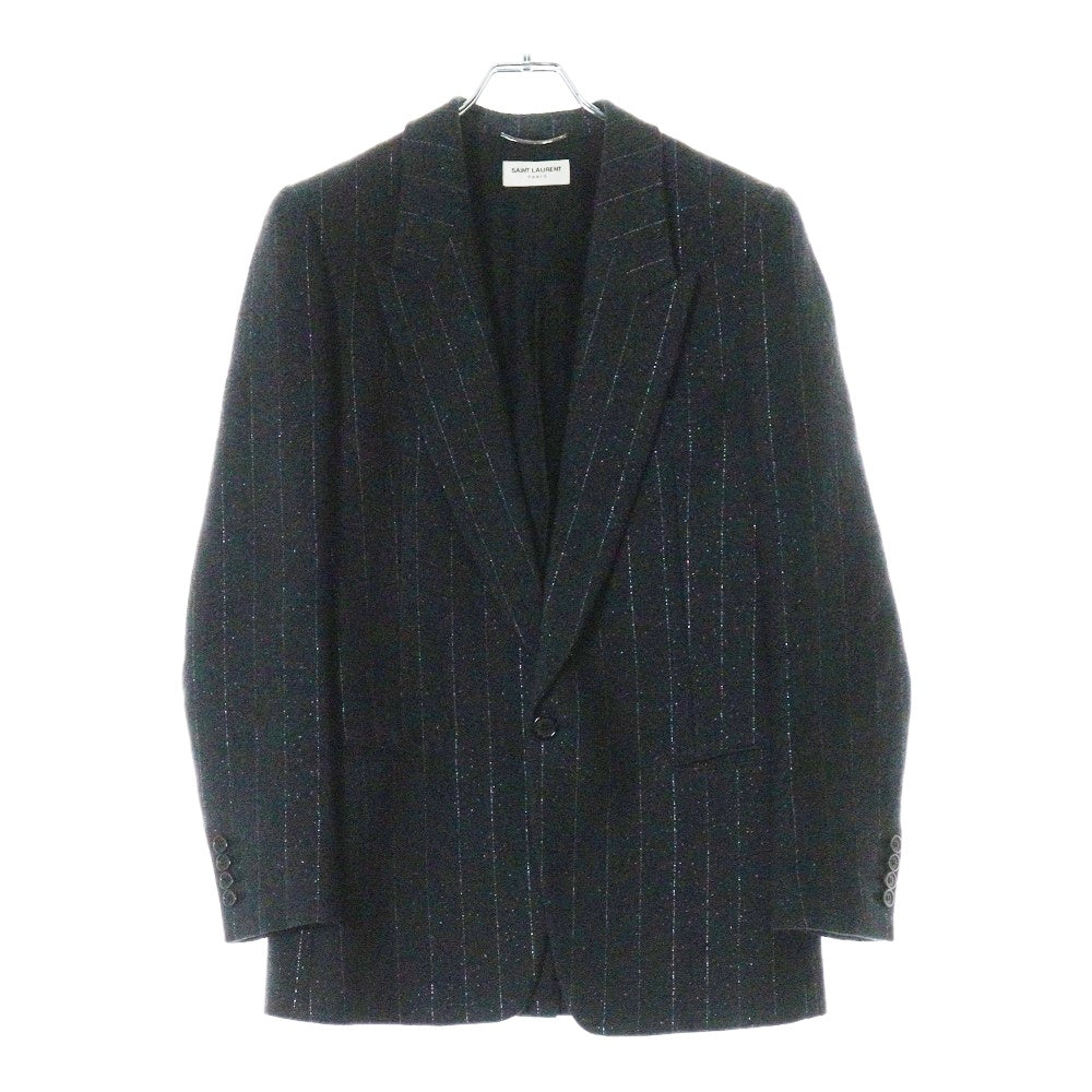 SAINT LAURENT PARIS(サンローランパリ) シングルブレスト ストライプ ウールテーラードジャケット グレー 705935 Y1F10