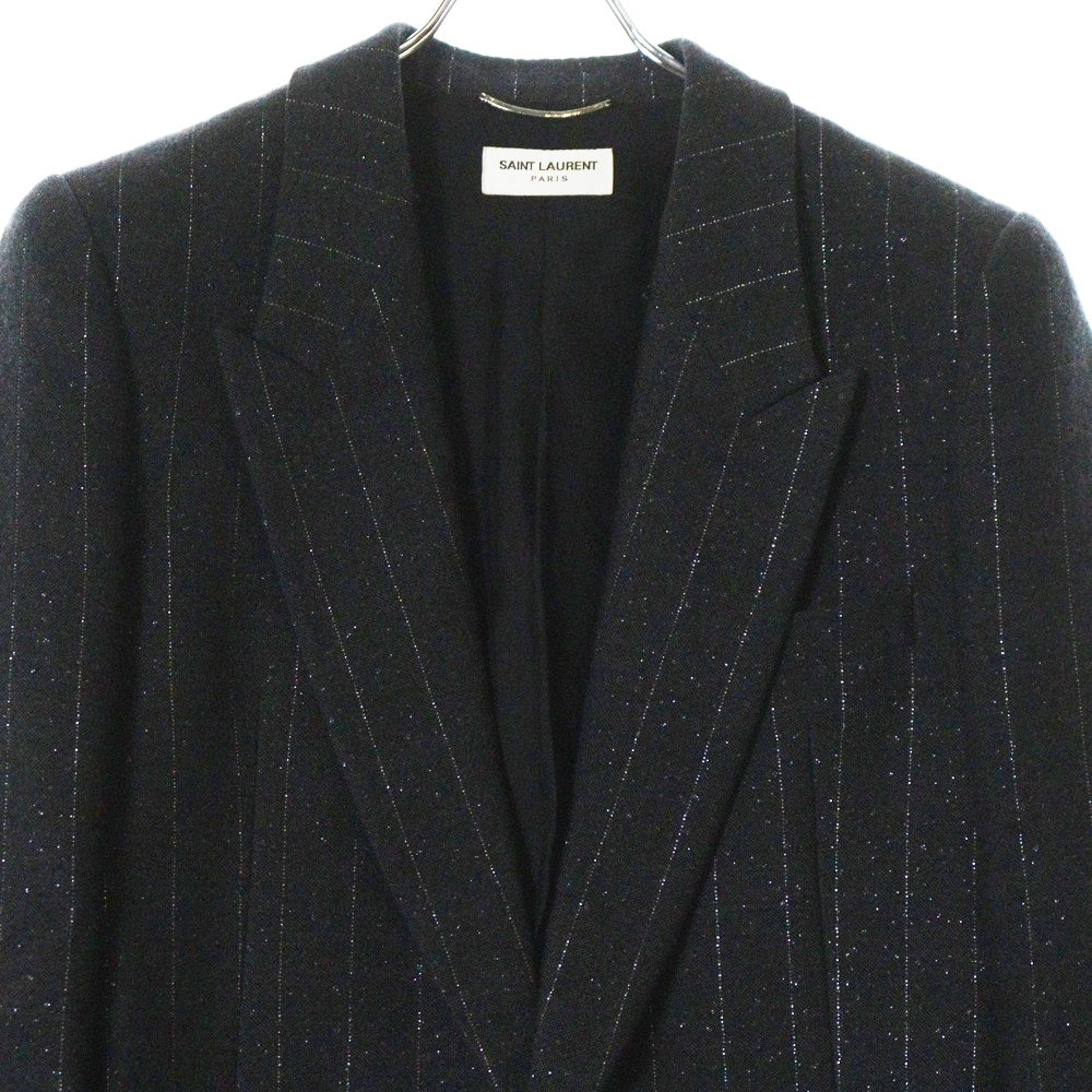 SAINT LAURENT PARIS(サンローランパリ) シングルブレスト ストライプ ウールテーラードジャケット グレー 705935 Y1F10