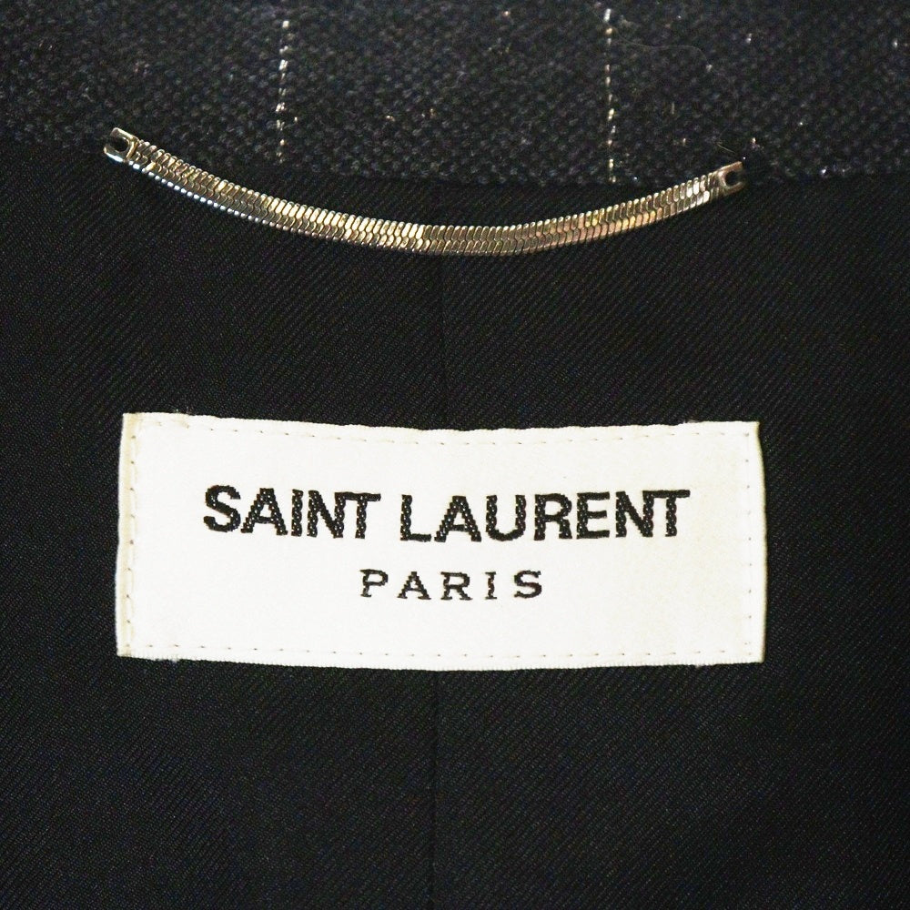 SAINT LAURENT PARIS(サンローランパリ) シングルブレスト ストライプ ウールテーラードジャケット グレー 705935 Y1F10