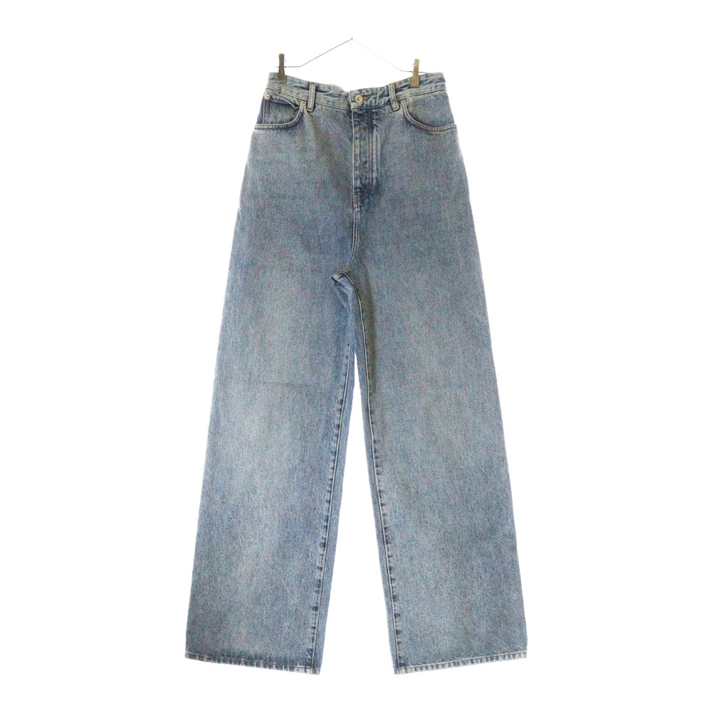 LOEWE(ロエベ) High Waisted Jeans ロゴパッチ付き ウォッシュド加工 デニムパンツ ジーンズ H526Y11W インディゴ