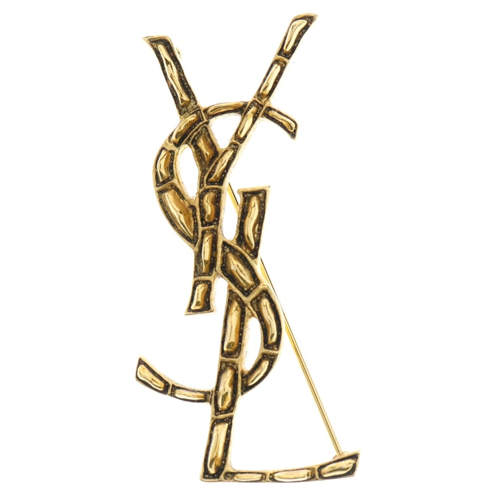 SAINT LAURENT PARIS(サンローランパリ) カサンドラ YSLロゴブローチ 470371 ゴールド