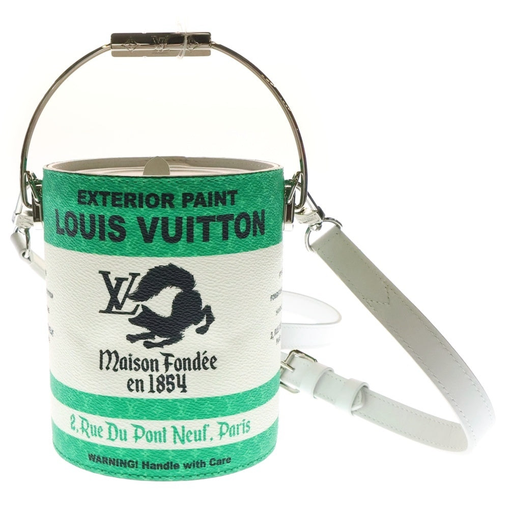 LOUIS VUITTON(ルイヴィトン) LVペイントカン ハンドバッグ ショルダーバッグ M81592 ホワイト/グリーン