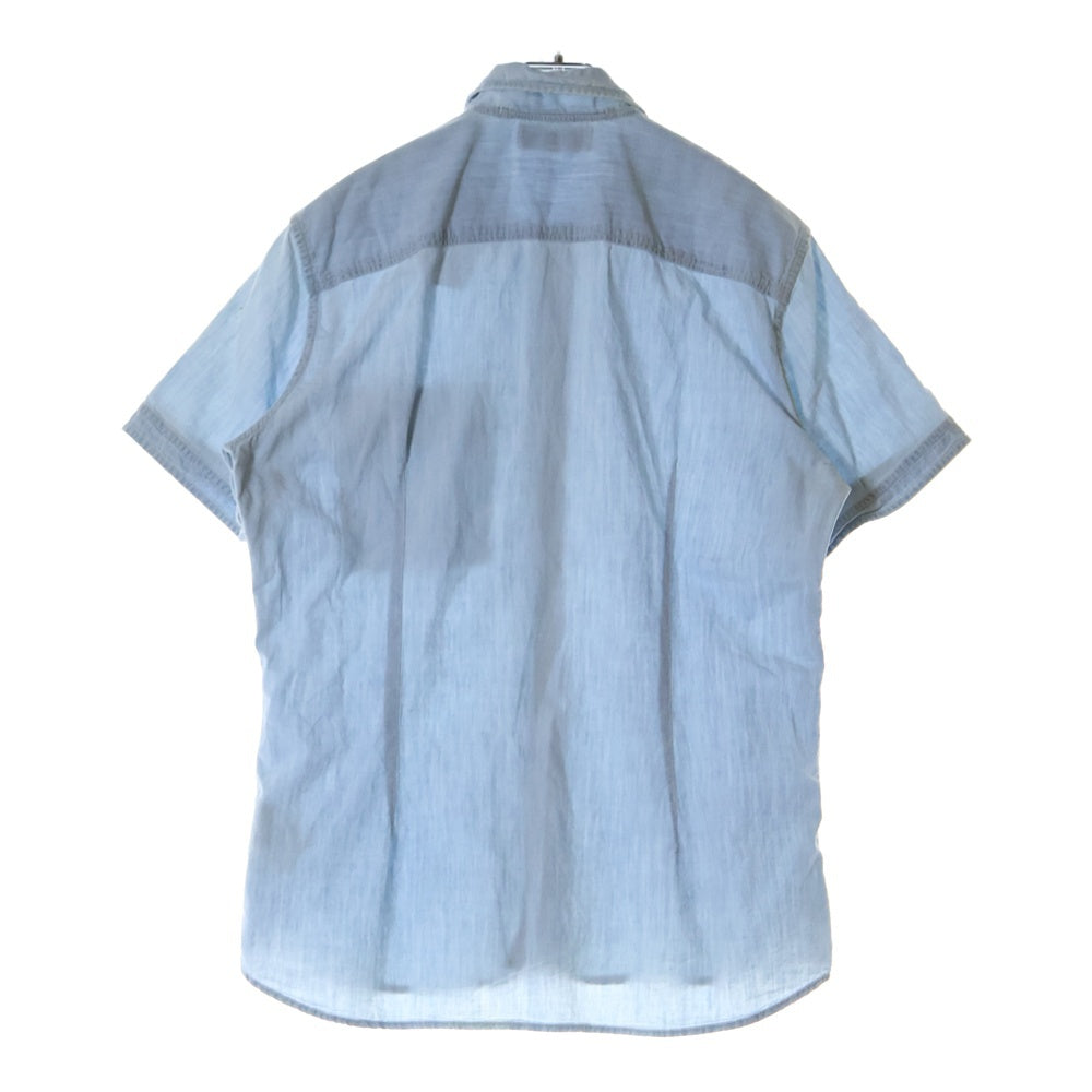 STONE ISLAND(ストーンアイランド) CHAMBRAY S/S SHIRT 半袖シャンブレーシャツ ライトブルー 581511642