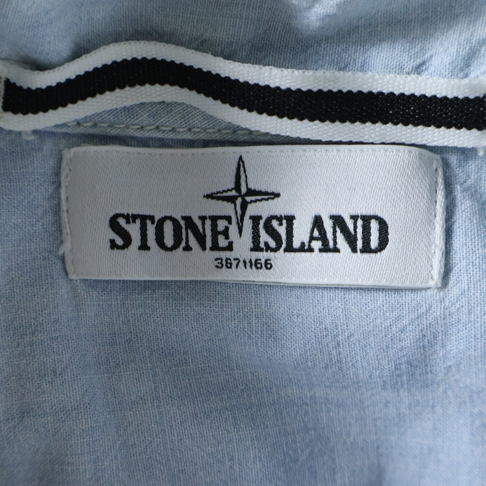 STONE ISLAND(ストーンアイランド) CHAMBRAY S/S SHIRT 半袖シャンブレーシャツ ライトブルー 581511642