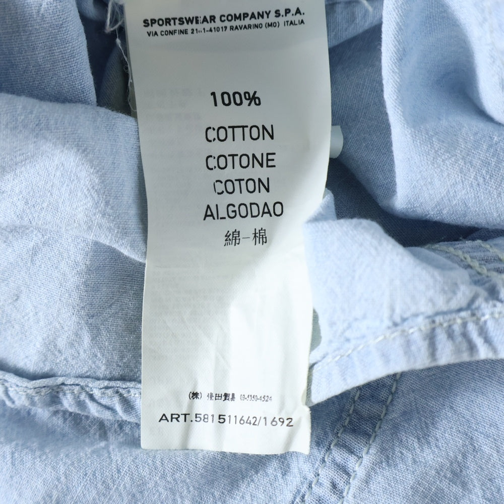STONE ISLAND(ストーンアイランド) CHAMBRAY S/S SHIRT 半袖シャンブレーシャツ ライトブルー 581511642