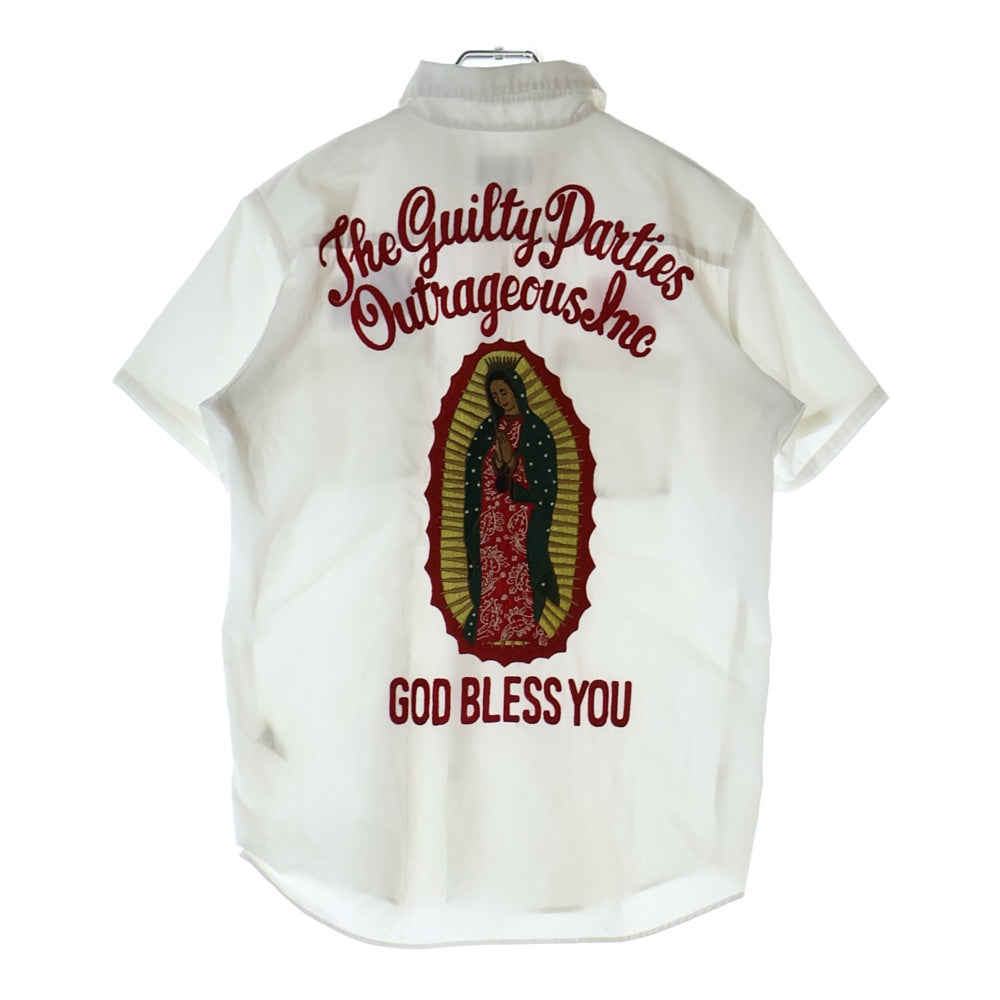 WACKO MARIA(ワコマリア) GOD BLESS YOU バックエンブロイダリー 半袖シャツ ホワイト