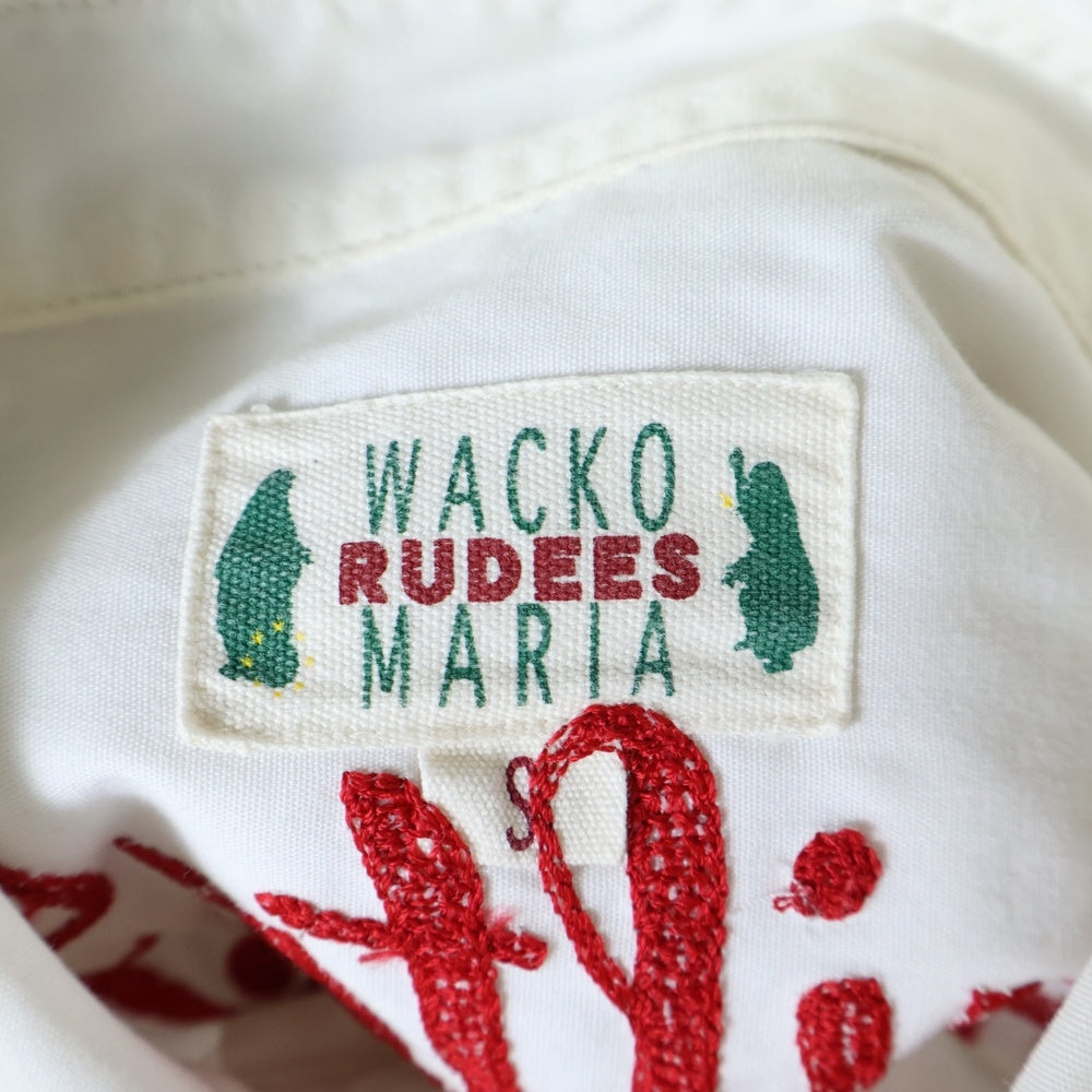 WACKO MARIA(ワコマリア) GOD BLESS YOU バックエンブロイダリー 半袖シャツ ホワイト