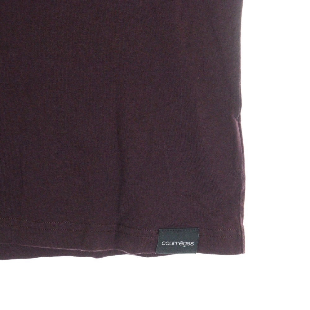 COURREGES(クレージュ) Straight Dry Jersey T-Shirt ロゴパッチ刺繍 半袖Tシャツカットソー 323JTS006JS0071 ボルドー レディース