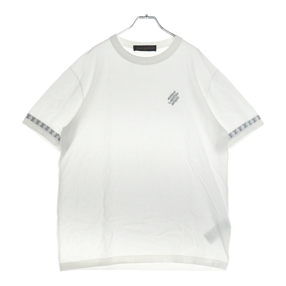 LOUIS VUITTON(ルイヴィトン) 24AW ×タイラーザクリエイター モノグラムジャガードロゴ コットンクルーネック半袖Tシャツカットソー ホワイト RM242MQ Z34 HRN42W