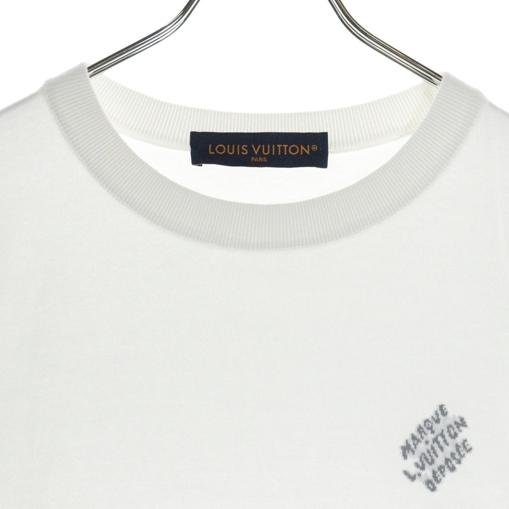 LOUIS VUITTON(ルイヴィトン) 24AW ×タイラーザクリエイター モノグラムジャガードロゴ コットンクルーネック半袖Tシャツカットソー ホワイト RM242MQ Z34 HRN42W