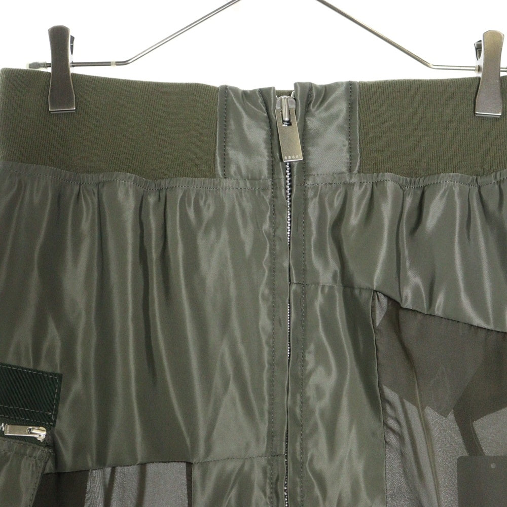 Sacai(サカイ) 20AW DOCKING CHIFFON SKIRT 20-05316 ドッキング シフォンスカート レディース カーキ
