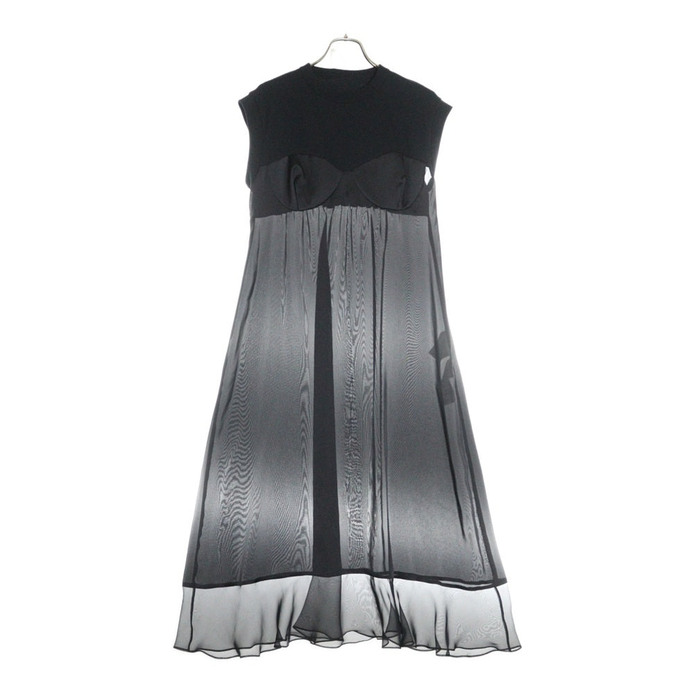 Sacai(サカイ) 23SS Cotton Jersey Dress 23-06562 コットン ノースリーブワンピース レディース ブラック