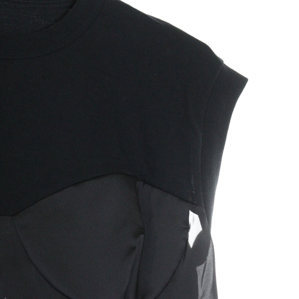 Sacai(サカイ) 23SS Cotton Jersey Dress 23-06562 コットン ノースリーブワンピース レディース ブラック
