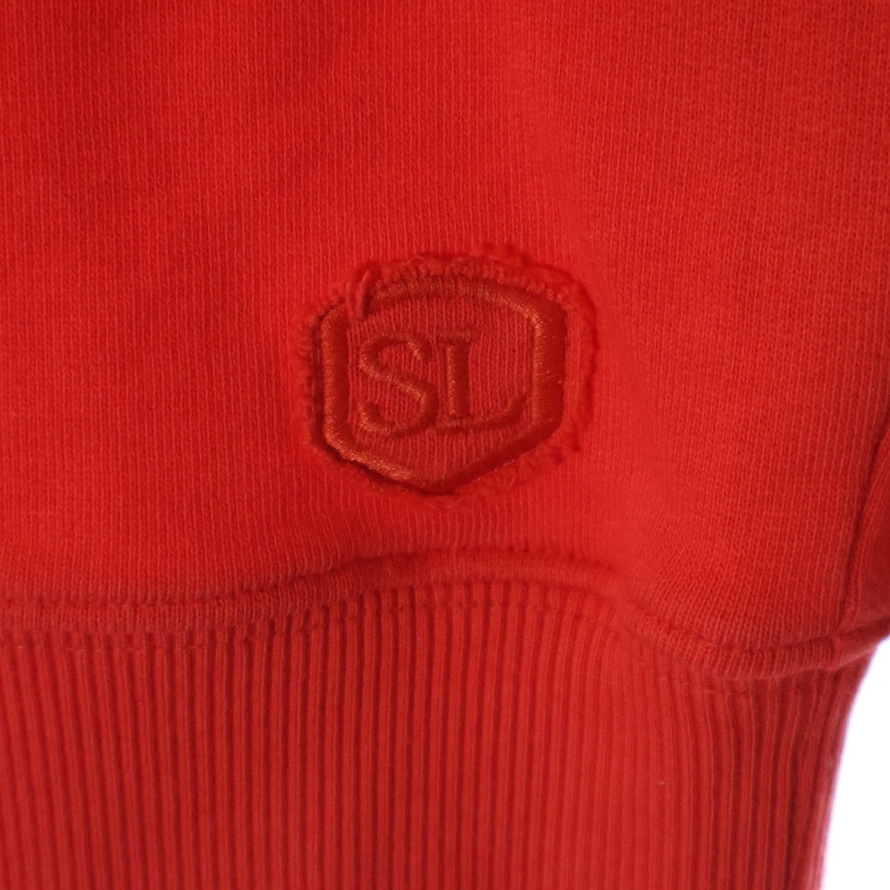 SAINT LAURENT PARIS(サンローランパリ) フロントSLロゴ刺繍 フーデッドスウェットパーカー フーディ レッド 504361