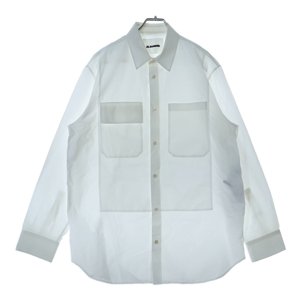 JIL SANDER(ジルサンダー) 23SS 2ポケットポプリン長袖シャツ ホワイト J23DL0002 J45001
