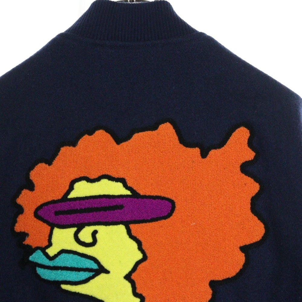SUPREME(シュプリーム) 17AW GONZ RAMM Varsity Jacket マークゴンザレス バックロゴ刺繍 スタジャン ジャケット ネイビー