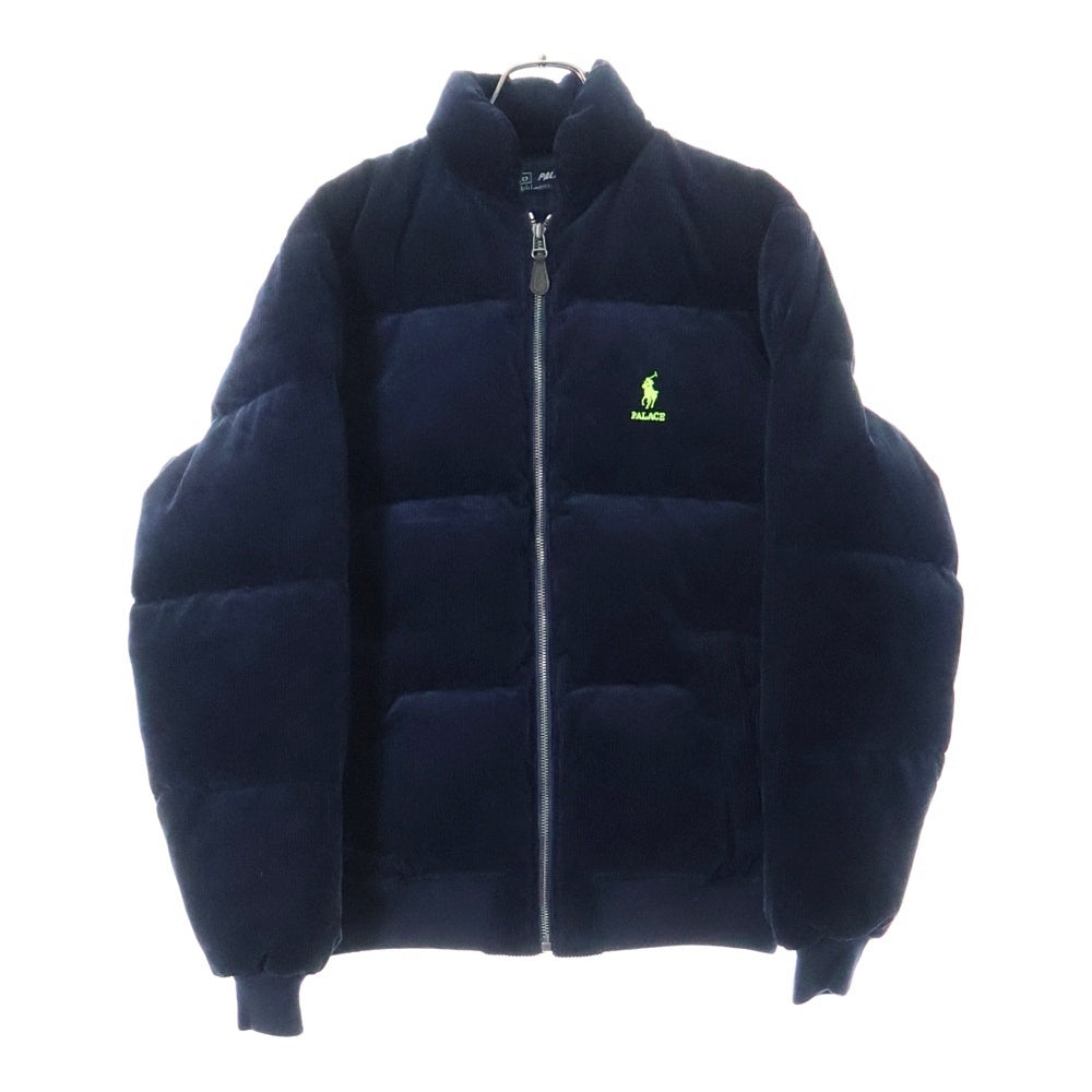 POLO RALPH LAUREN(ポロラルフローレン) ×Palace Corduroy Down Jacket ワンポイントエンブロイダリー パレス コーデュロイダウンジャケット ネイビー