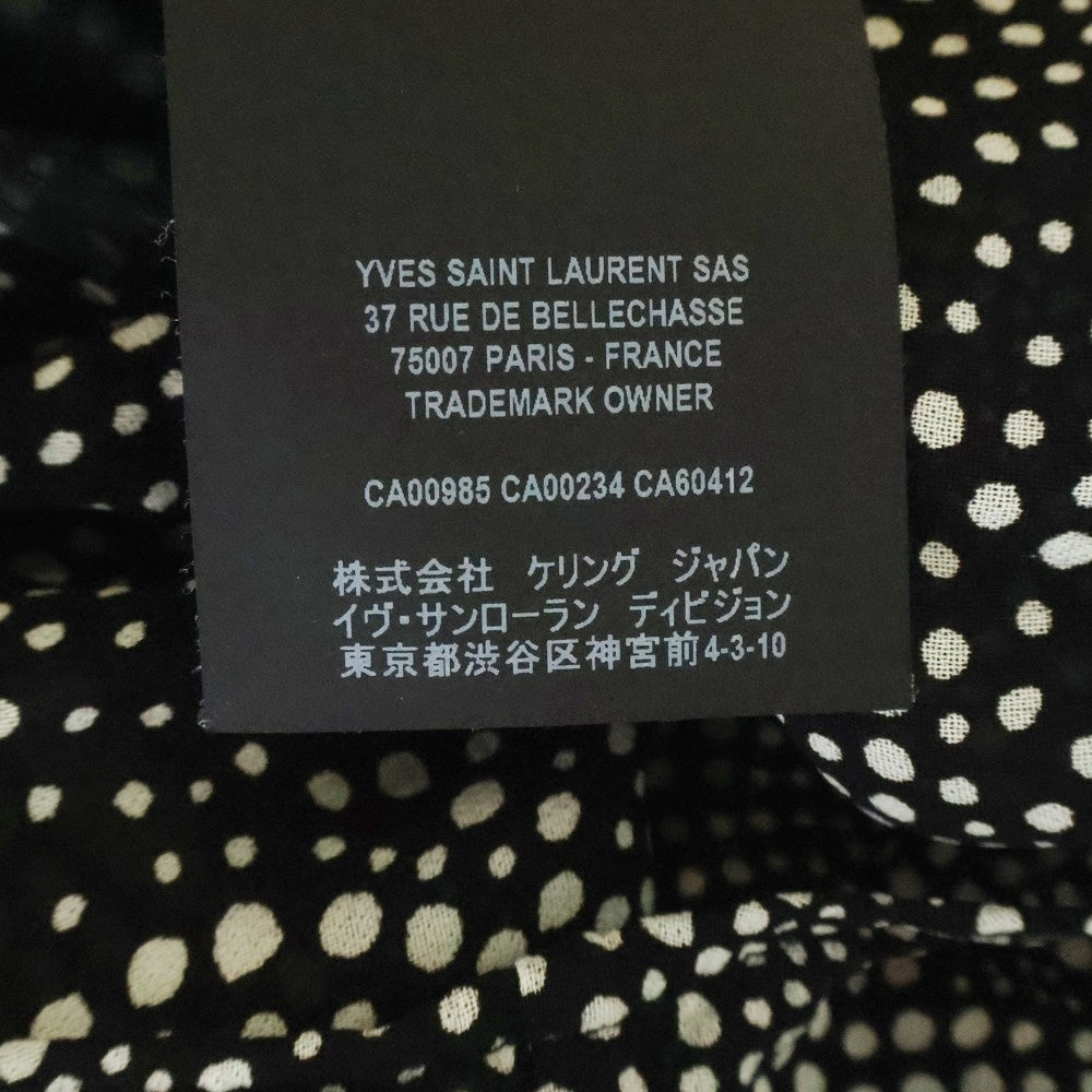 SAINT LAURENT PARIS(サンローランパリ) スパイラル総柄レーヨンドット半袖シャツ ブラック 596009 Y1A77
