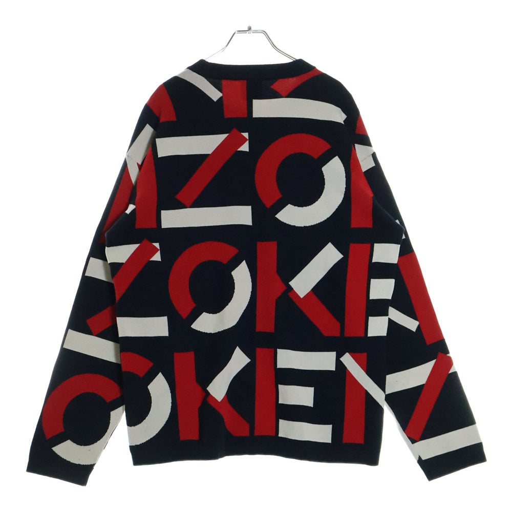 KENZO(ケンゾー) クルーネックロゴプリントコットンニット マルチ FA65PU5323SC