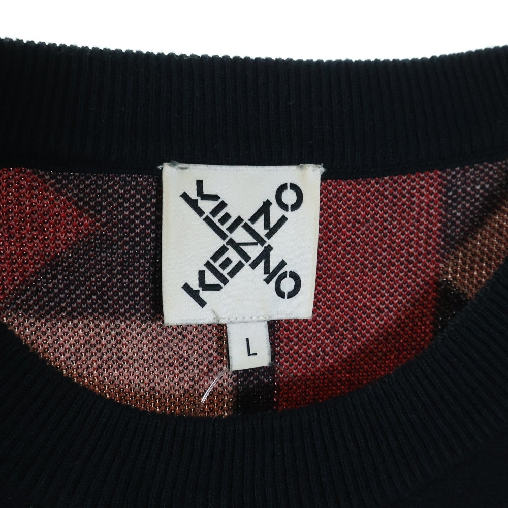 KENZO(ケンゾー) クルーネックロゴプリントコットンニット マルチ FA65PU5323SC