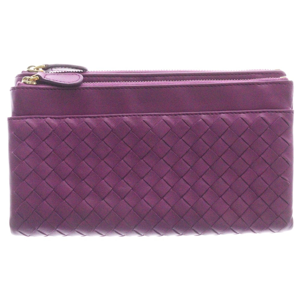 BOTTEGA VENETA(ボッテガヴェネタ) クラッチバッグ ウォレット ラムレザー 長財布 パープル