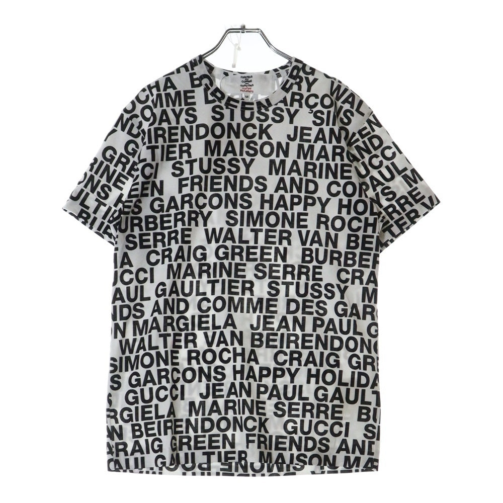 COMME des GARCONS(コムデギャルソン) TYPOGRAPHY TEE タイポグラフィー 半袖Tシャツ カットソー ブラック/ホワイト OB-T011