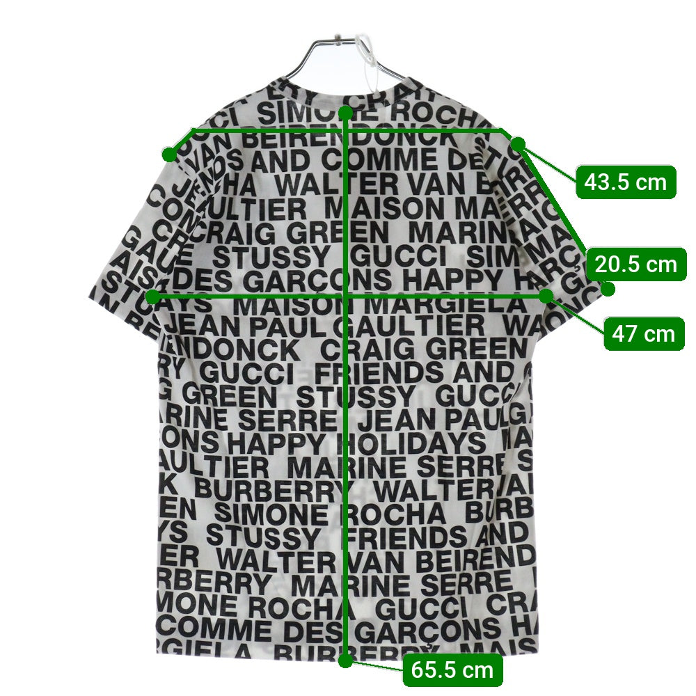 COMME des GARCONS(コムデギャルソン) TYPOGRAPHY TEE タイポグラフィー 半袖Tシャツ カットソー ブラック/ホワイト OB-T011