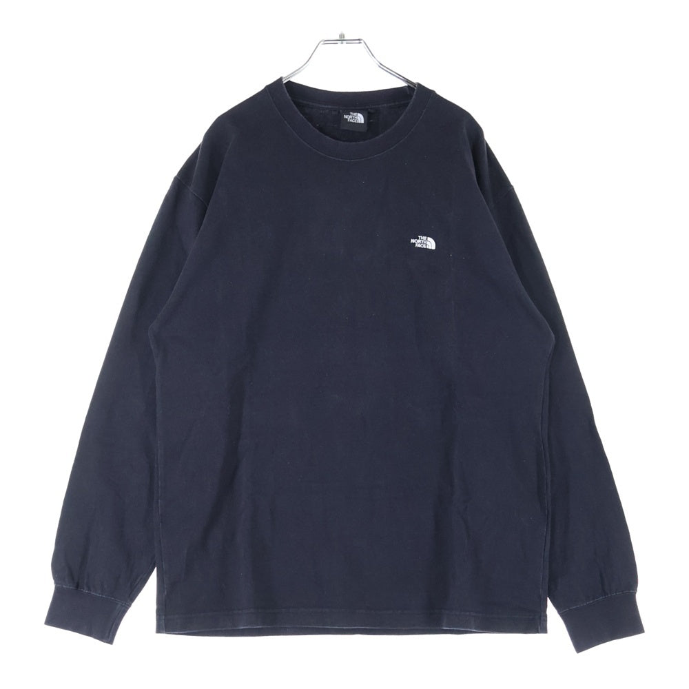 THE NORTH FACE(ザノースフェイス) Nuptse Cotton Tee NT82135 ロゴ刺繍 クルーネック ロングスリーブ ヌプシ コットン 長袖Tシャツ カットソー ブラック