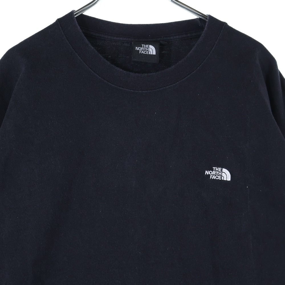 THE NORTH FACE(ザノースフェイス) Nuptse Cotton Tee NT82135 ロゴ刺繍 クルーネック ロングスリーブ ヌプシ コットン 長袖Tシャツ カットソー ブラック