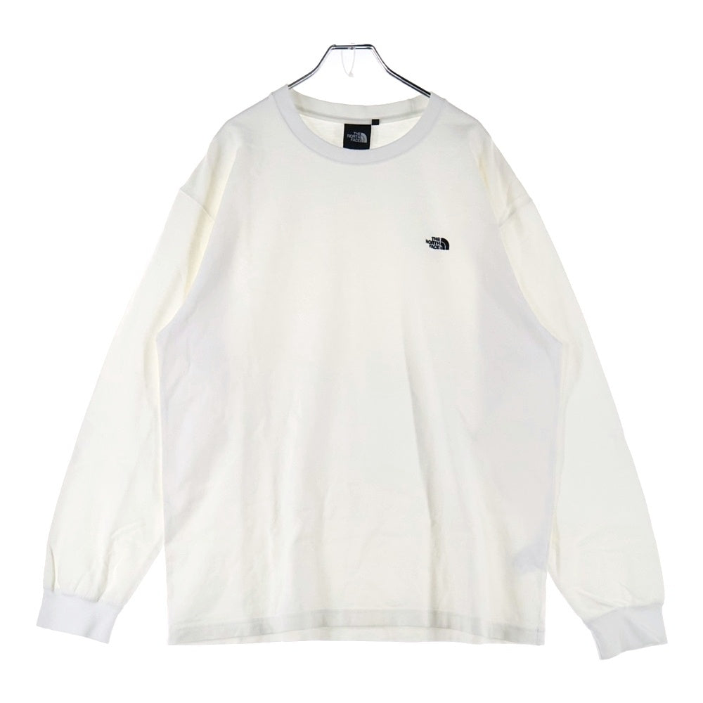 THE NORTH FACE(ザノースフェイス) Nuptse Cotton Tee NT82135 ロゴ刺繍 クルーネック ロングスリーブ ヌプシ コットン 長袖Tシャツ カットソー ホワイト