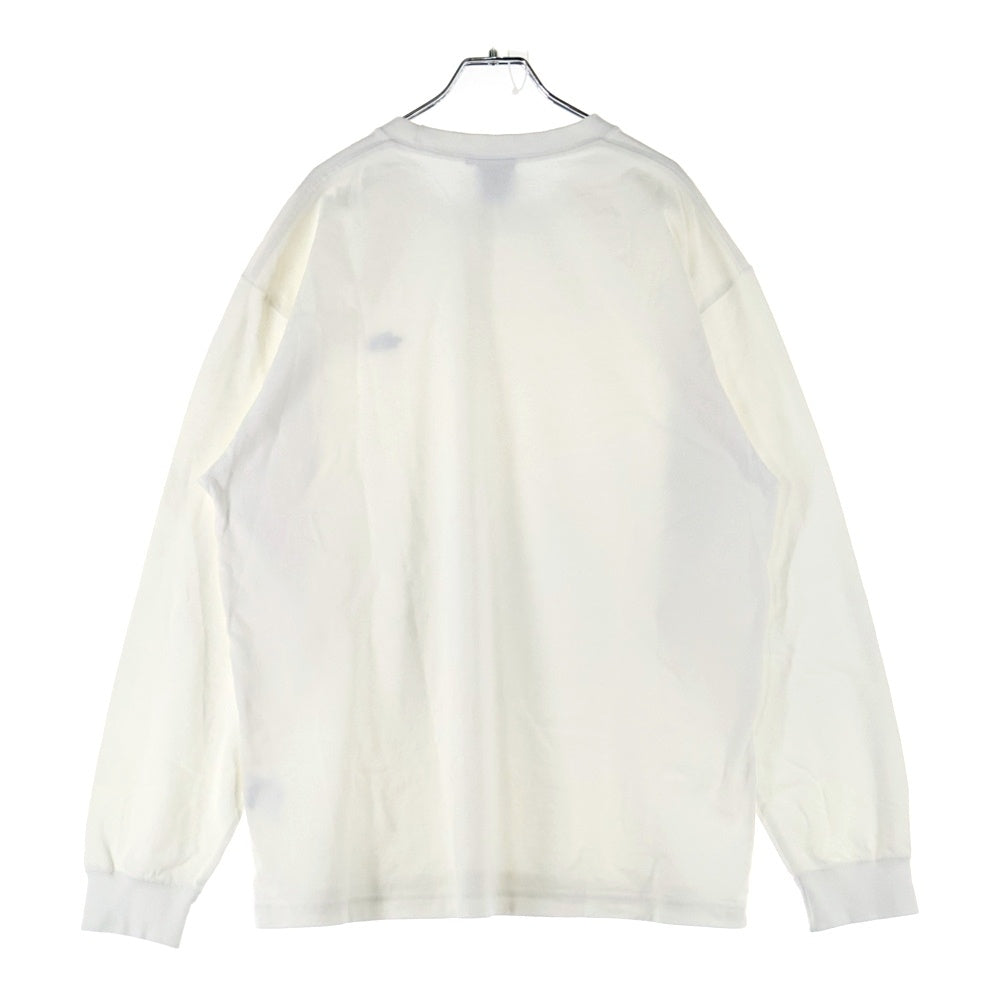THE NORTH FACE(ザノースフェイス) Nuptse Cotton Tee NT82135 ロゴ刺繍 クルーネック ロングスリーブ ヌプシ コットン 長袖Tシャツ カットソー ホワイト